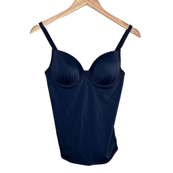 Boden navy blue womens underwire bust tankini swim suit top size 36B - Picture 1 of 10